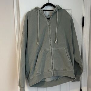 Brandy Melville Sage Green Zip-Up Hoodie
